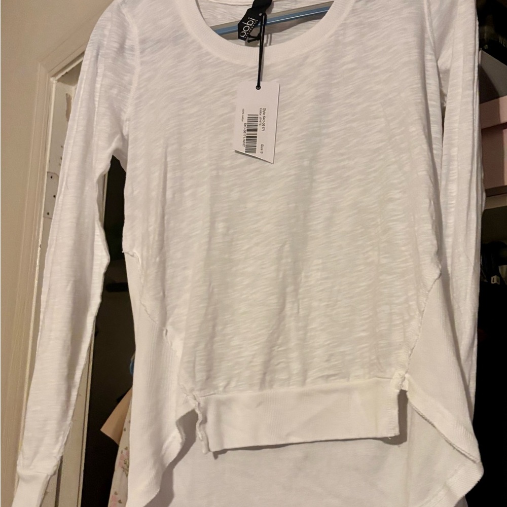 bobi White Long Sleeve Top